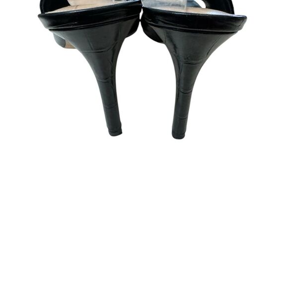 Via Spiga Terese Peep Toe Heeled Black Leather Booties 7 - Picture 5 of 6